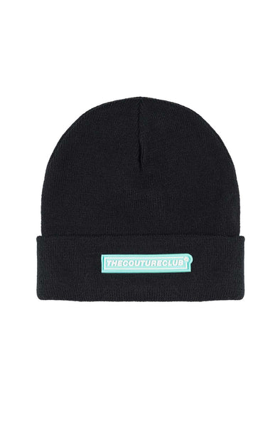 RUBBER BADGE BEANIE - BLACK