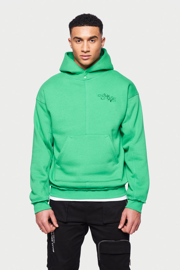 JUMBLED LOGO RELAXED HOODIE - GREEN