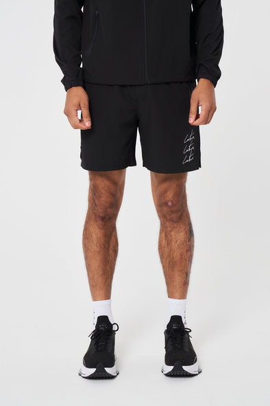 ACTIVE POLY TRAINING SHORTS IN BLACK