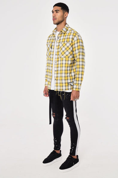 BLACK WASH SLIM LEG PANEL DENIM JEANS