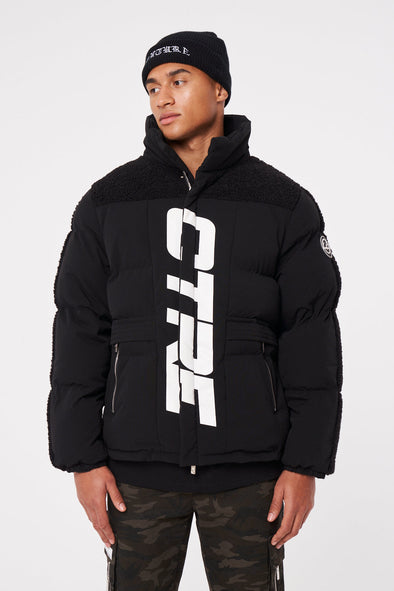 CTRE BORG PANELLED PUFFER - BLACK