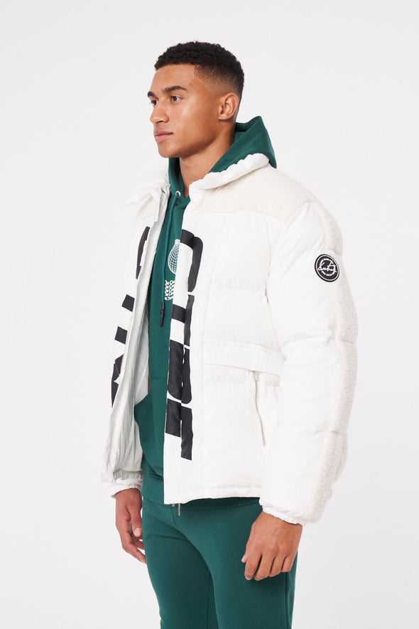 CTRE BORG PANELLED PUFFER - WHITE