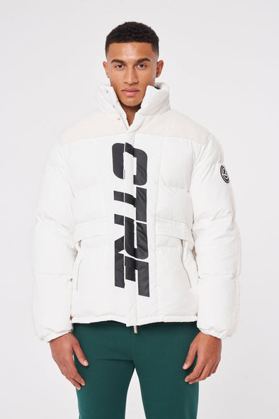 CTRE BORG PANELLED PUFFER - WHITE