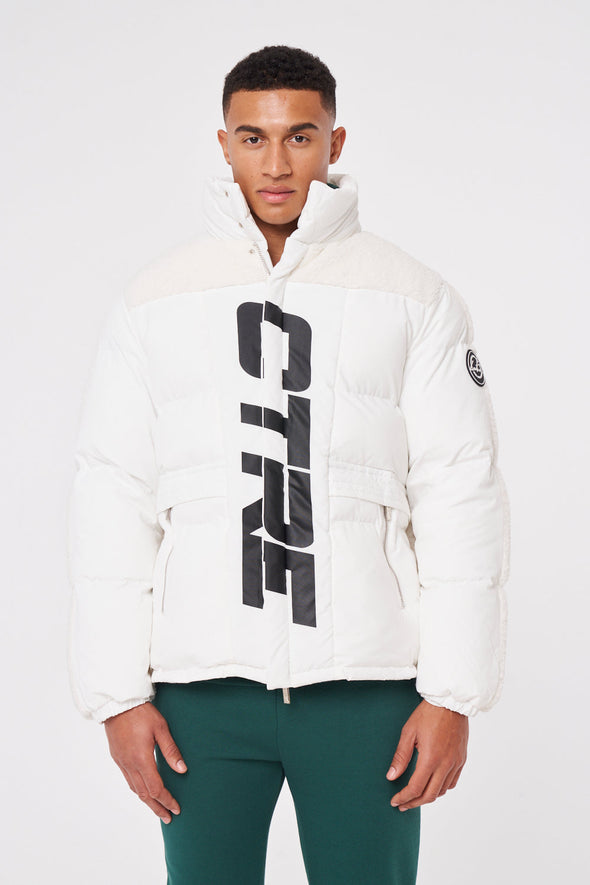 CTRE BORG PANELLED PUFFER - WHITE