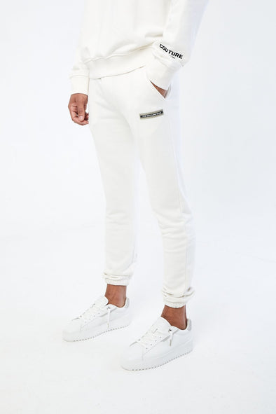 MINIMAL EMBROIDERED SLIM JOGGER - OFF WHITE