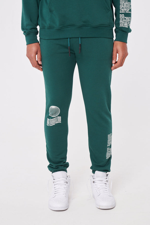 WORLDWIDE GRAPHIC RELAXED FIT JOGGERS - GREEN