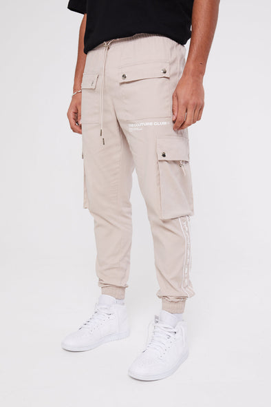 DEFINITION PIPED CARGO PANT - BEIGE