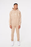POLAR FLEECE STRIPE SIDE JOGGERS - BEIGE