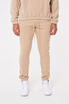 POLAR FLEECE STRIPE SIDE JOGGERS - BEIGE