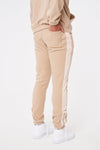 POLAR FLEECE STRIPE SIDE JOGGERS - BEIGE