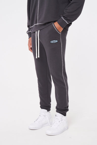 OVERLOCK DETAIL JOGGERS - CHARCOAL