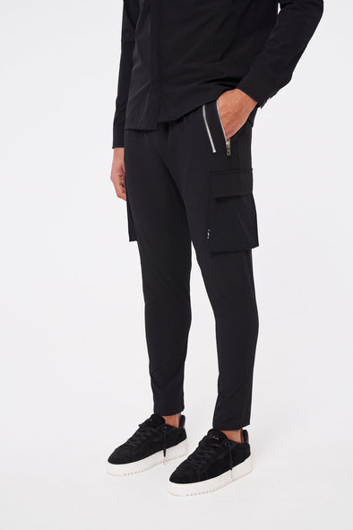 ZIP DETAIL TECHNICAL CARGO PANT - BLACK