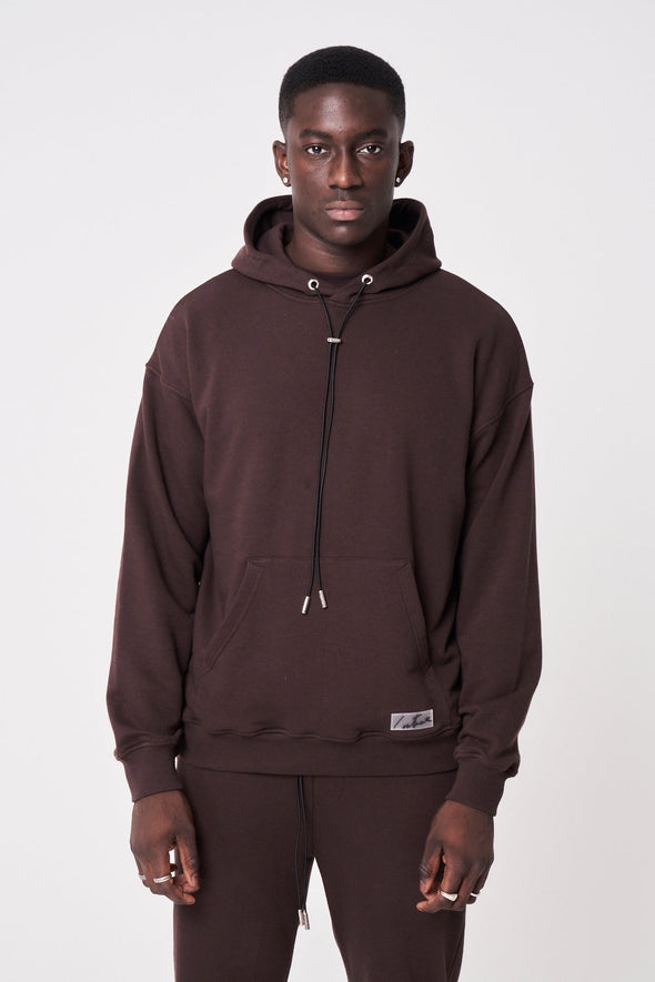 ESSENTIALS RELAXED FIT HOODIE - BROWN