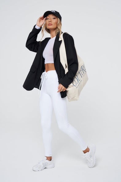MESH LONG SLEEVED TOP - WHITE